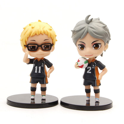 6Pcs Haikyuu!! Doll Model Toy Oikawa Tooru Kenma Kozume Anime Figures Q Version Doll Model Toys Ornaments Gift Cartoon Pvc Dolls