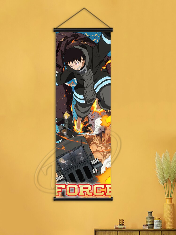 Fire Force Poster Hanging Scrolls Art Mural Shinra Kusakabe Canvas Painting Wall Picture Child Bedroom Home Cuadros Decoration