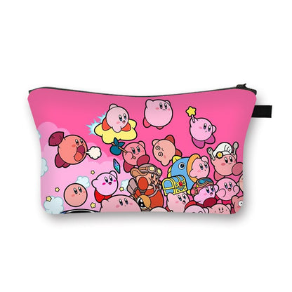 Kirby Bag Cartoon Kirby Makeup Bags Women Waterproof Female Storage Bag Portable for Student Kawaii Pencil Case Birthday Gift