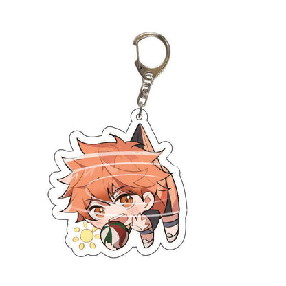 Anime Keychain haikyuu!! Hinata Shoyo Kageyama Tobio Hanging Animal Interlayer Key Chain Accessories Cute Bag Pendant Key Ring