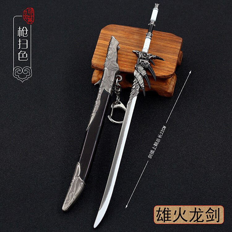 22cm Metal Monster Hunter Rathalos Sword Game Peripheral Weapon Toy For Boy Aldult Desktop Decoration Ornament Craft Collection