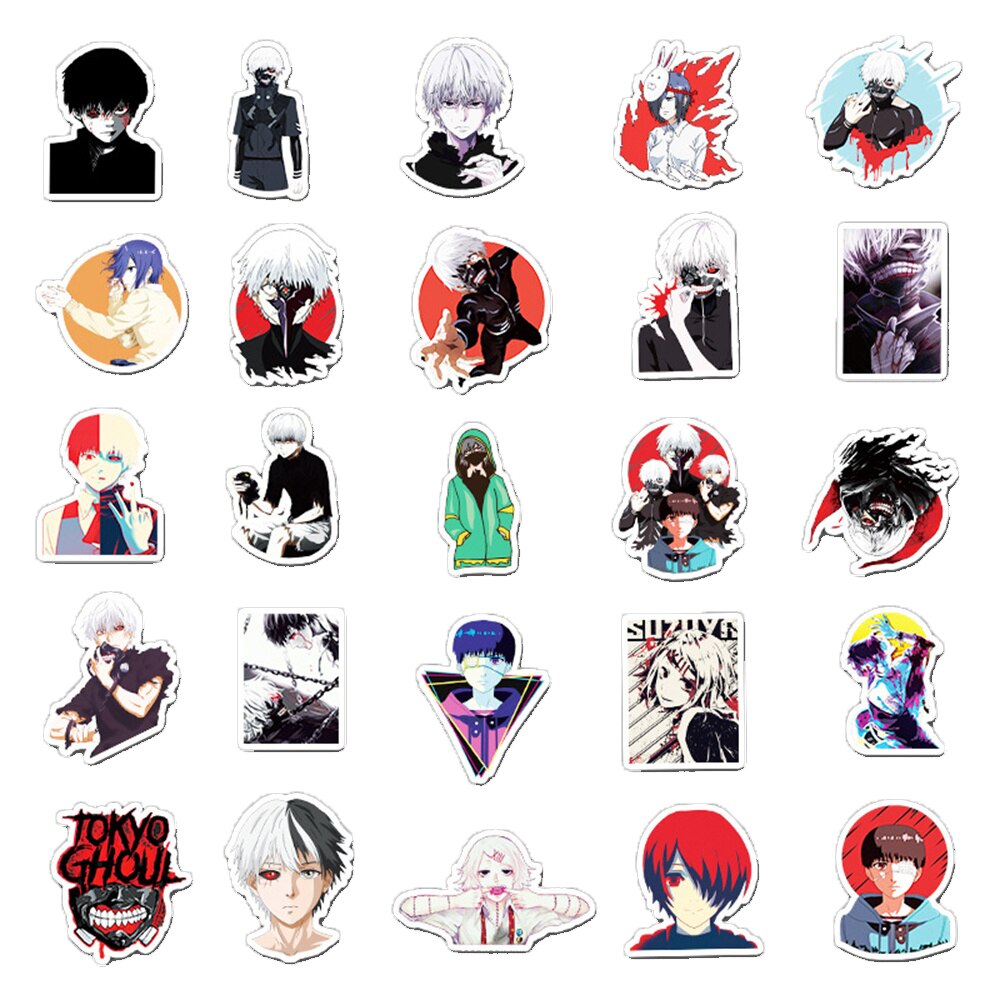 10/30/50/PCS Cartoon Anime Tokyo Ghoul Creative Graffiti Sticker Bike Skateboard Car Helmet Laptop Computer Wholesale