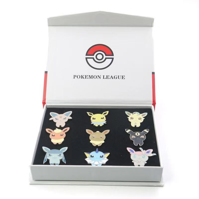 Pokemon Gym Badges Kanto Johto Hoenn Sinnoh Unova Kalos League Region Pins Brooches Orange Islands Box Collection Pocket Monster