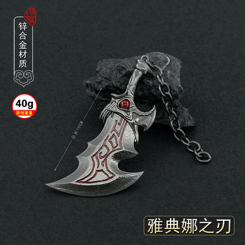 God of War Alloy Game Peripherals Models Pendant Anime Kratos Weapon Metal Replica Miniature Decoration Blade of Chaos Ornaments