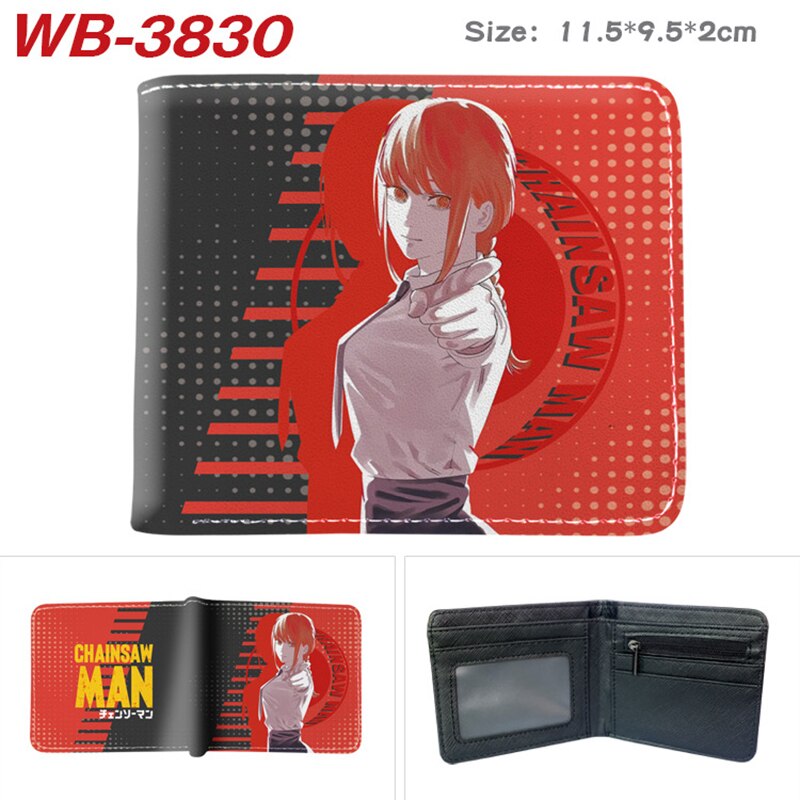 Chainsaw Man Wallets Cosplay Anime Makima Power Denji Pochita Cartoon Pu Wallet Short Coin Purse Card Holder