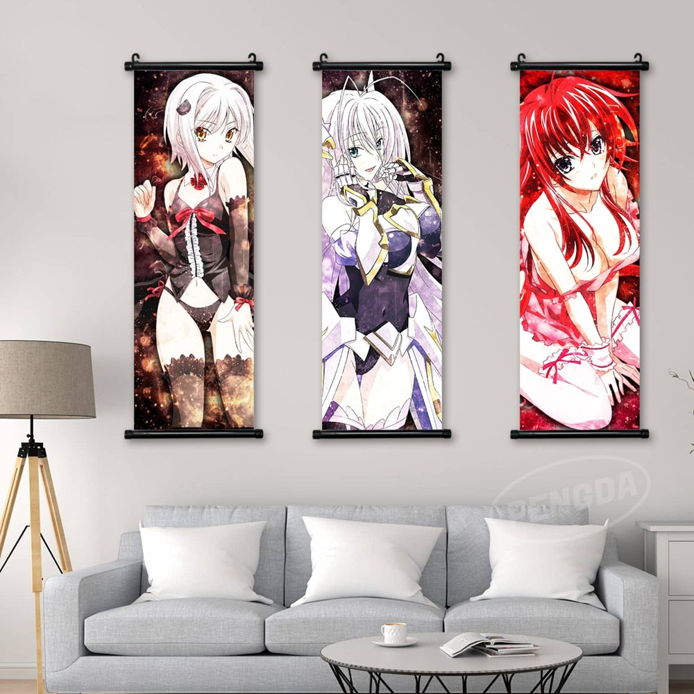 Wall Art Anime Hanging Painting Posters High School DxD Canvas Print Rias Gremory Picture Home Decor Scroll Bedside Background