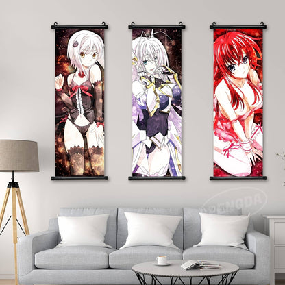 Wall Art Anime Hanging Painting Posters High School DxD Canvas Print Rias Gremory Picture Home Decor Scroll Bedside Background