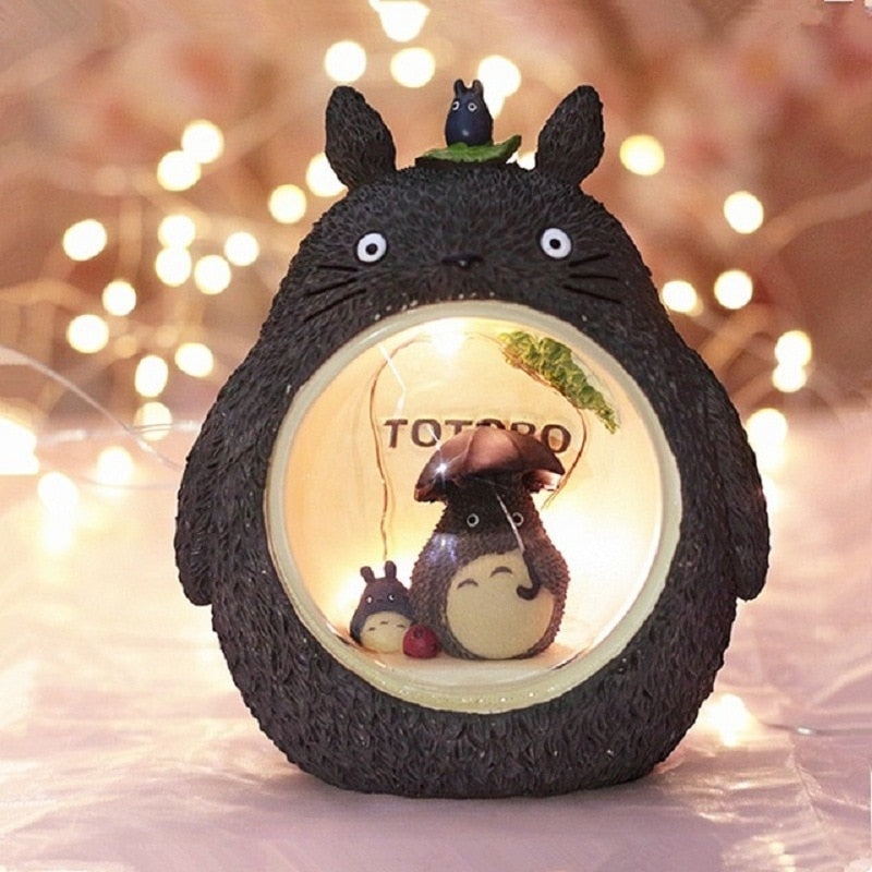 Anime My Neighbor Totoro Figures Model Toy LED Night Light Bedroom Ornament Miyazaki Hayao Totoro Star Light Kids Toys Gift