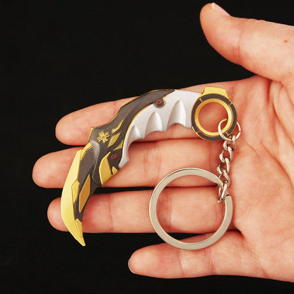 Valorant Knife Weapon Keychain Reaver Karambit Prime Vandal 9cm Samurai Sword Pocketknife Arant Gun Model Gifts Toys for Boys