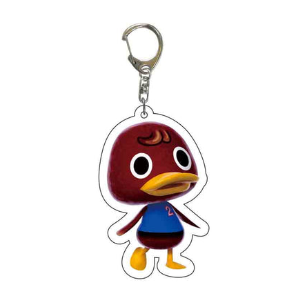 Game Animal Crossing Keychain Cartoon Animal Shaped Acrylic Pendant Keyring Fan Gift