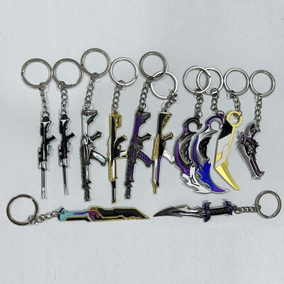 Valorant Knife Weapon Keychain Reaver Karambit Prime Vandal 9cm Samurai Sword Pocketknife Arant Gun Model Gifts Toys for Boys