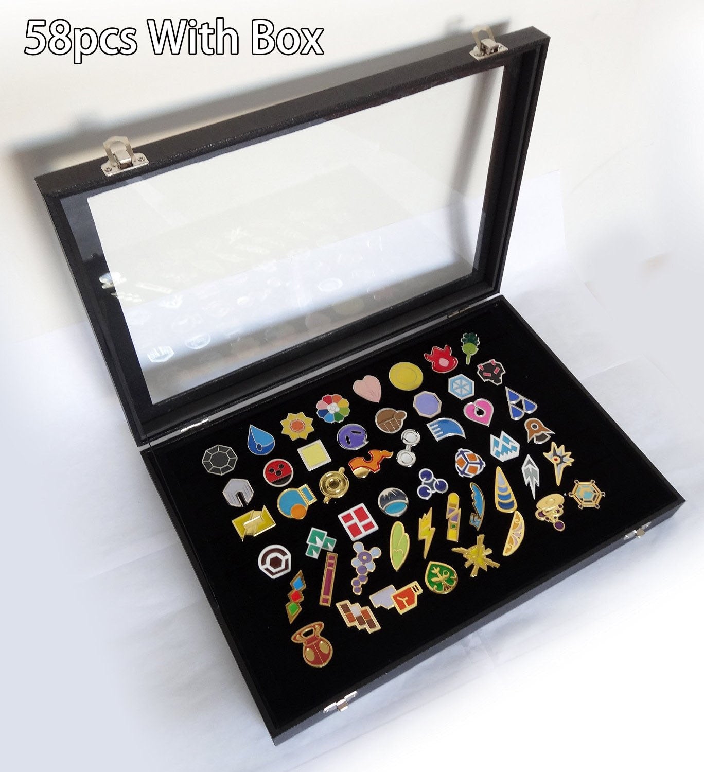 Pokemon Gym Badges Kanto Johto Hoenn Sinnoh Unova Kalos League Region Pins Brooches Orange Islands Box Collection Pocket Monster