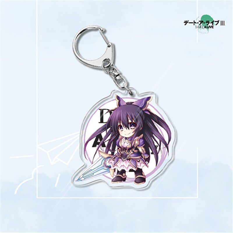 Japan Anime Date A Live Collection Cosplay Keychain Tokisaki Kurumi Yatogami Toka Himekawa Yoshino Acrylic Keyring Friends Gift