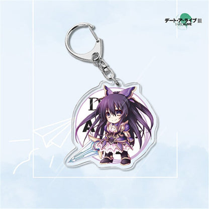 Japan Anime Date A Live Collection Cosplay Keychain Tokisaki Kurumi Yatogami Toka Himekawa Yoshino Acrylic Keyring Friends Gift