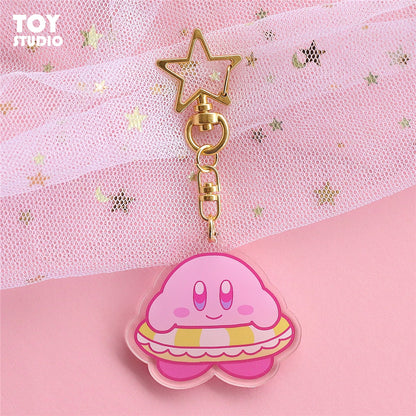 5Cm Kawaii Cartoon Cute Airpods Kirby Star Keychain Acrylic Badge Mini Keychain Pendant Pendant Girl Gift