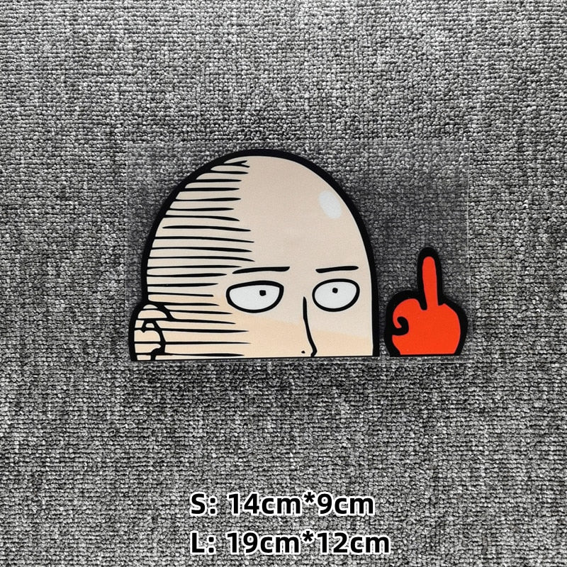 Car Stickers ONE PUNCH MAN Saitama Anime Funny Reflective Decoration For Windshield Window Trunk Bumper Motorcycle C40