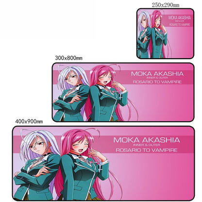 Cartoon Rosario + Vampire Mouse Pad Large PC Gamer Laptop Desk Mat Gaming Accessories Keyboard Cute Girl Rubber Table Mousepad