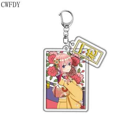 The Quintessential Quintuplets Keychain Anime Figure Nakano Ichika Nino Miku Yotsuba Itsuki Sisters Acrylic Charm Key Chain Gift