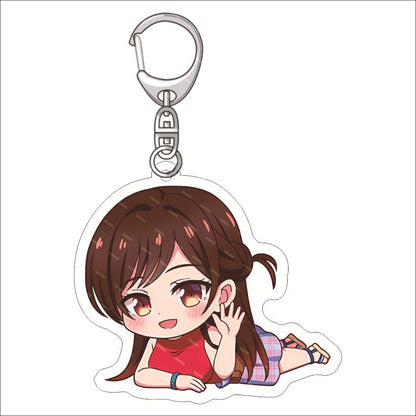 Rent A Girlfriend Keychain Anime Ichinose Chizuru Nanami Mami Sarashina Ruka Sakurasawa Sumi Cute Mold Acrylic Keyrings Jewelry