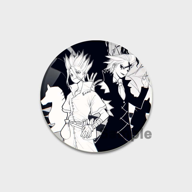 Dr. Stone Lapel Pins Cute Cartoon Figure Enamel Pin Manga Badges for Backpacks Brooches on Clothes Jewelry Accessories Fans Gifts