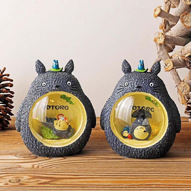 Anime My Neighbor Totoro Figures Model Toy LED Night Light Bedroom Ornament Miyazaki Hayao Totoro Star Light Kids Toys Gift