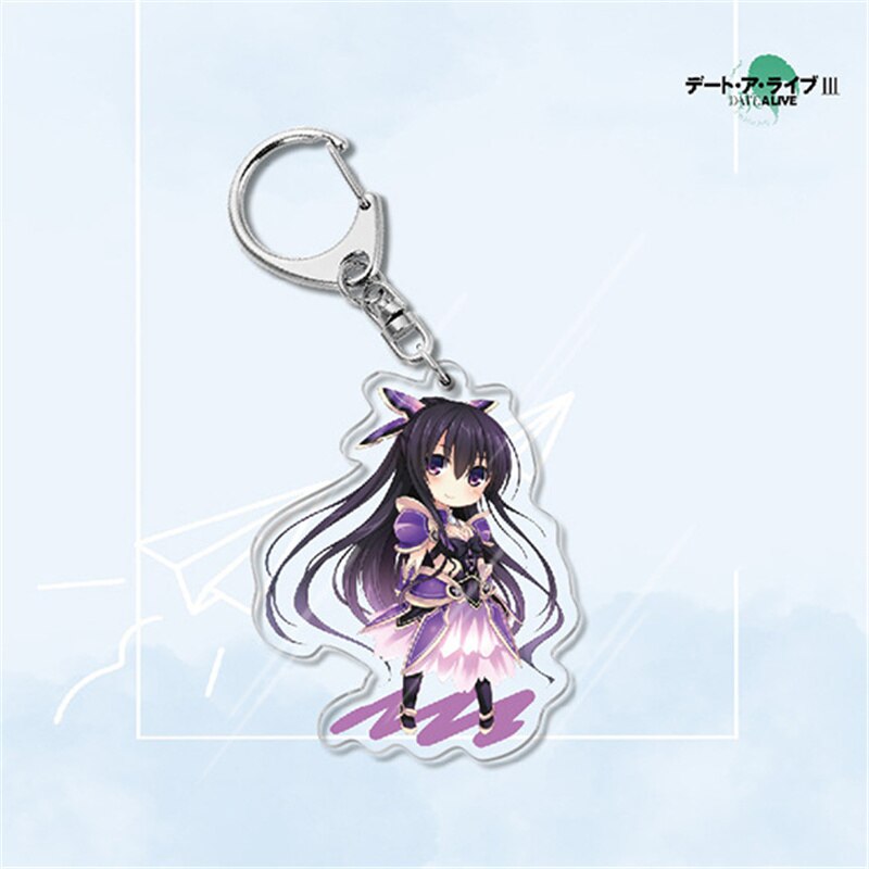 Japan Anime Date A Live Collection Cosplay Keychain Tokisaki Kurumi Yatogami Toka Himekawa Yoshino Acrylic Keyring Friends Gift