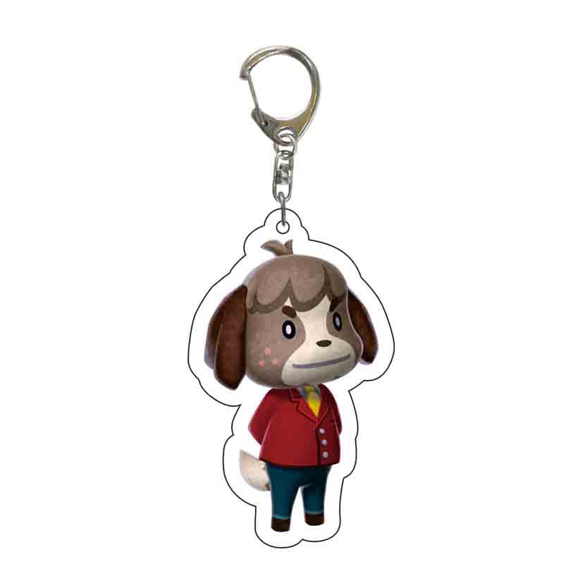 Game Animal Crossing Keychain Cartoon Animal Shaped Acrylic Pendant Keyring Fan Gift