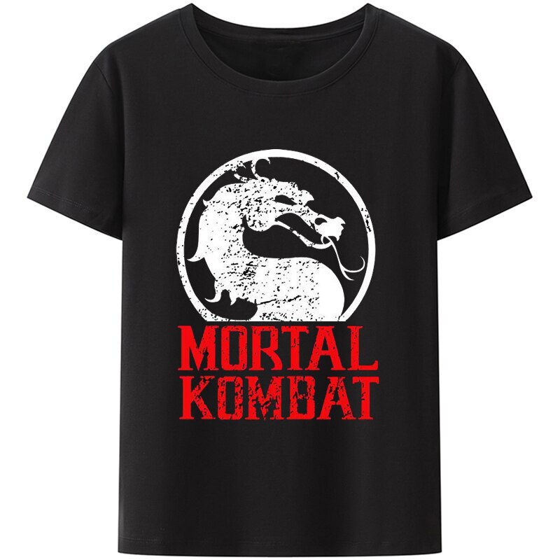 Custom Graphic Tees Tops XS-4XL Mortal Kombat Vintage Logo Adult T Shirt Summer Clothes for Men Clothing Pattern Style