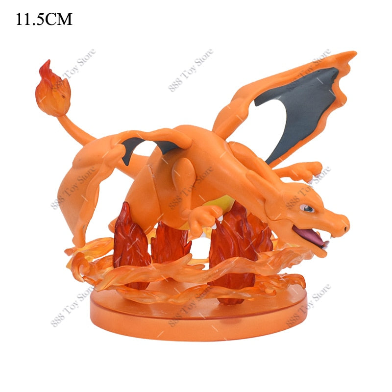 Anime Pokemon Figure Charizard Squirtle Bulbasaur Vulpix Scenes Special Effects Version Figurine Toys PVC Model Collection Dolls