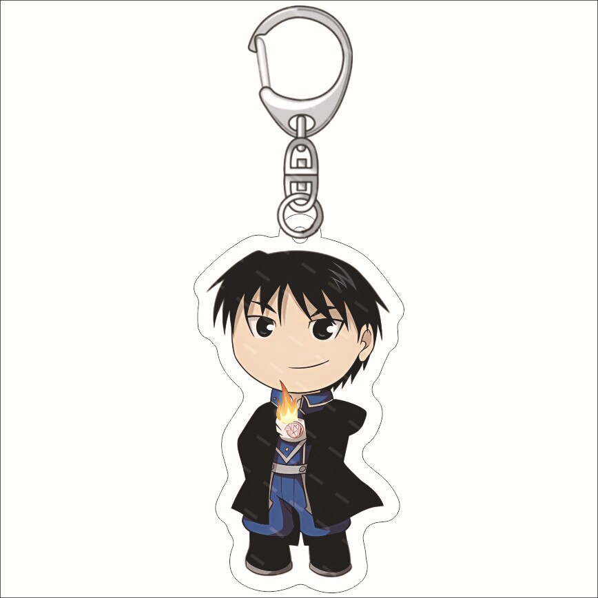 KeyChain Men Fullmetal Alchemist Key Chain Women Acrylic Key Ring Edward Elric Alphonse Pendant Winry Rockbell Party Kids Gift