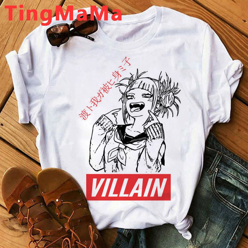 Japanese Anime My Hero Academia T Shirt Women Kawaii Cartoon Himiko Toga Funny Graphic T-shirt Fashion Ullzang Tshirt Female