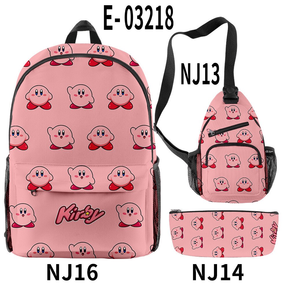 2023 NEW Anime Star Kabi Kirby Coin Purse 3D Children School Bags Kids Backpacks Kindergarten Chest Bag Crossbody Backpack