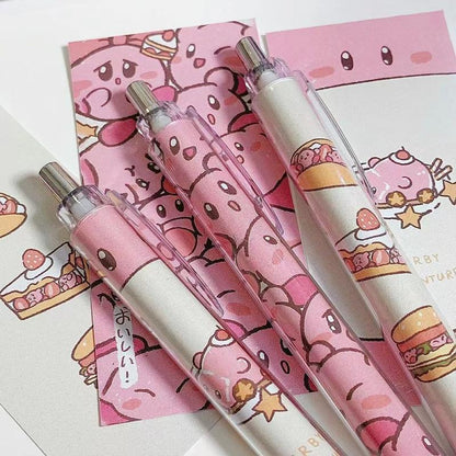 New Kawaii Cute Kirby Ball Pen Signing Pen Do Homework Take Notes Quick Drying 0.5Mm Black Ins Girl Christmas Gift For Children