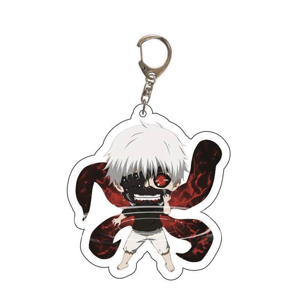 Anime Tokyo Ghoul Kaneki Ken Keychain Cosplay Acrylic Key Chain Pendant Keyring Prop