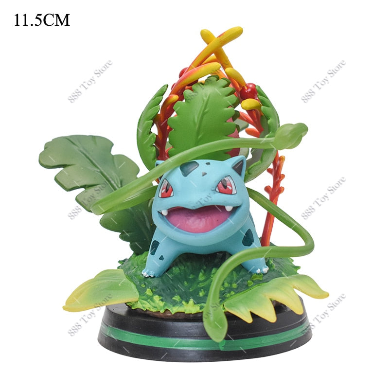 Anime Pokemon Figure Charizard Squirtle Bulbasaur Vulpix Scenes Special Effects Version Figurine Toys PVC Model Collection Dolls