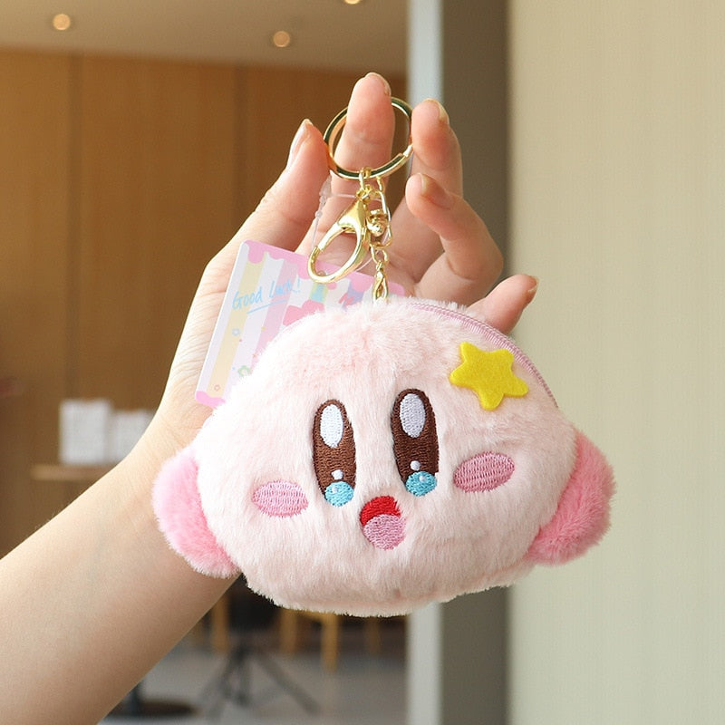 NEW Kawaii Anime Cartoon Star Kirby Plush Cosmetic Bag Cute Pink Plush Portable Storage Bag Coin Purse Girl&amp;Child Holiday Gifts