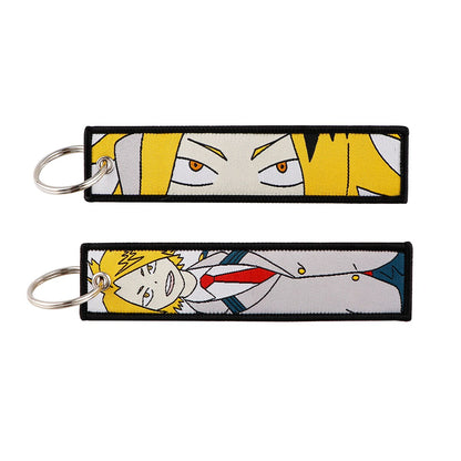 My Hero Academia Anime Key Chain for Men Key Fobs Holder Embroidery Key Ring Key Tag for Motorcycles and Cars Accessories