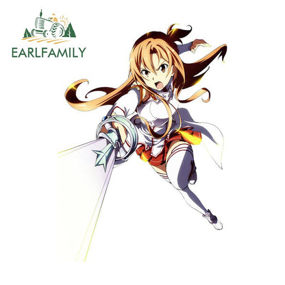 13cm x 9.2cm for Asuna Sword Art Online Car Stickers Fashionable Anime Decals Waterproof Simple Car Door Protector