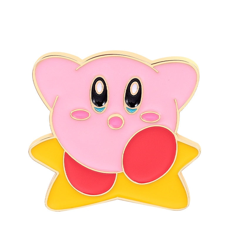 Anime Games Kirby Brooch Metal Enamel Pins Badge on Backpack Jeans Clothes Lapel Pins Fashion Jewelry Accessories New Year Gift