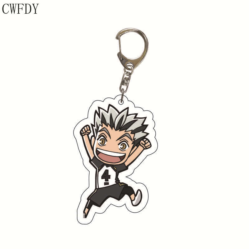 New Anime Volleyball Boy Keychain Cartoon Haikyuu Kageyama Hinata Kenma Kozume Acrylic Figure Key Chain Decor Bag Pendant Gifts