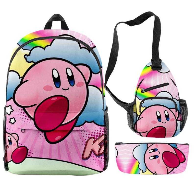 2023 NEW Anime Star Kabi Kirby Coin Purse 3D Children School Bags Kids Backpacks Kindergarten Chest Bag Crossbody Backpack