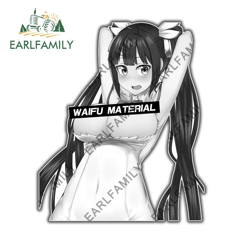 13cm x 9.6cm for DanMachi Hestia Waifu Car Stickers Campervan Decal RV JDM Vinyl Car Wrap Waterproof Trunk Decals