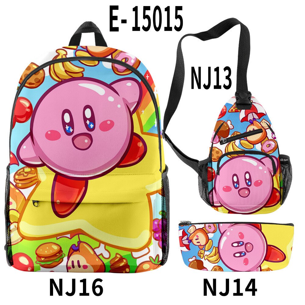 2023 NEW Anime Star Kabi Kirby Coin Purse 3D Children School Bags Kids Backpacks Kindergarten Chest Bag Crossbody Backpack