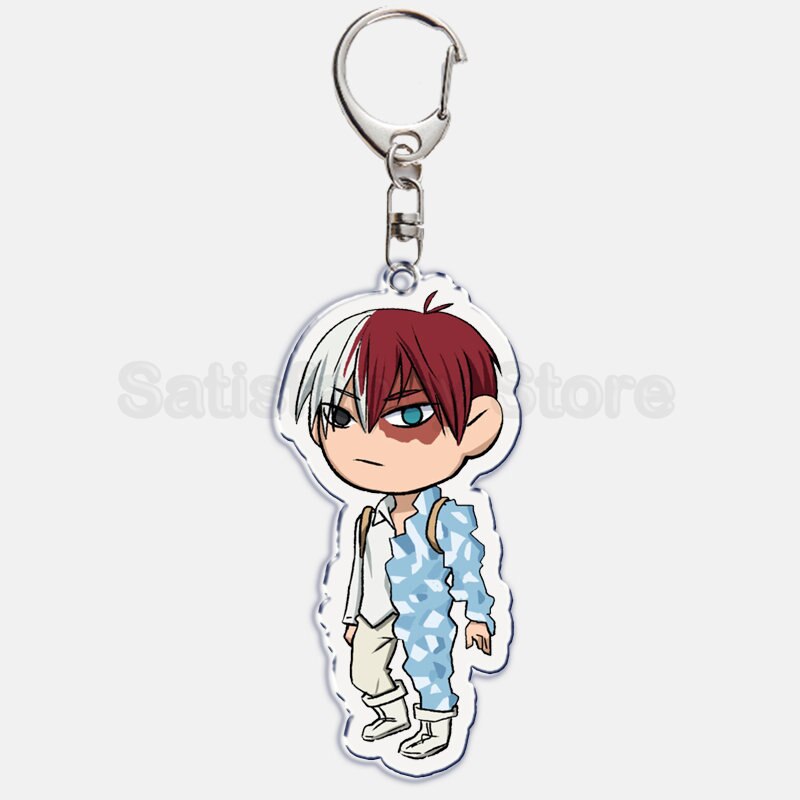 Cute My Hero Academia Anime Keychain Izuku Shouto Midoriya Bakugou Key Chain for Accessories Pendant Key Ring Keychains Gift