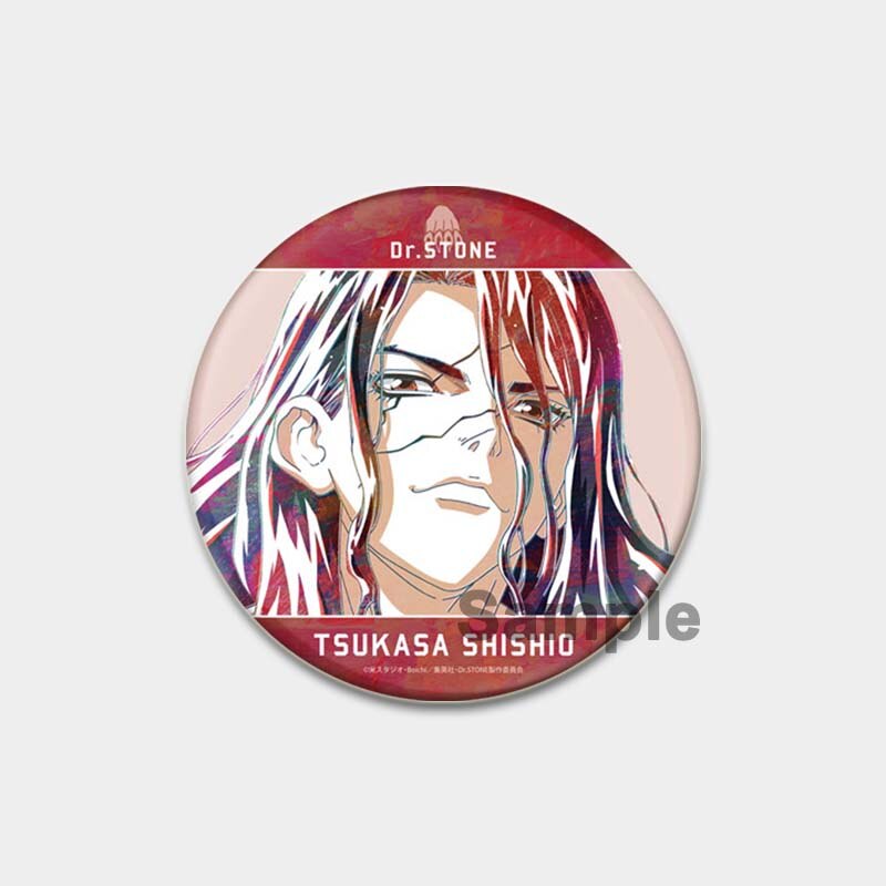 Dr. Stone Cute Enamel Pin Badges Manga Lapel Pins for Backpacks 58mm Round Anime Brooches on Clothes Jewelry Accessories Gifts