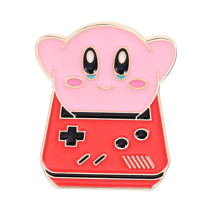 Anime Games Kirby Brooch Metal Enamel Pins Badge on Backpack Jeans Clothes Lapel Pins Fashion Jewelry Accessories New Year Gift