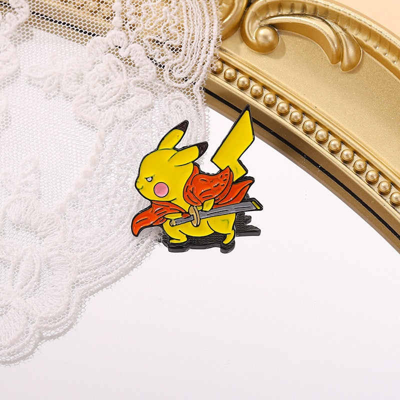 Pokemon Pikachu Anime Metal Enamel Brooch Badges on Backpack Clothing Lapel  jackets Jeans Accessories Jewelry Decoration Gift