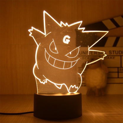 New Pokemon Pikachu Led 3D Night Light Kids Toy Anime Figures Cute Pikachu Bedside Lamp for Children Bedroom Decor Birthday Gift