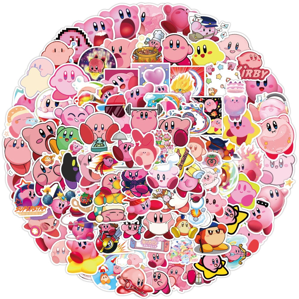 10/30/50/100pcs Cute Cartoon Kirby Stickers Kawaii Girls DIY Luggage Guitar Fridge Laptop Game Graffiti Vinyl Sticker Kids Decal