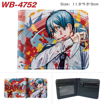 Chainsaw Man Wallets Cosplay Anime Makima Power Denji Pochita Cartoon Pu Wallet Short Coin Purse Card Holder